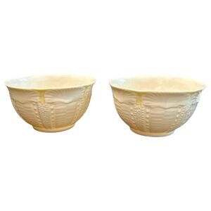 Vintage Belleek Ivory Porcelain Sugar/Candy/Nut Bowls ~ 7th Brown Mark (2)
